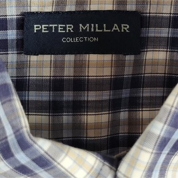 Peter Millar Plaid Button Up Cotton Size Large - Picture 3 of 5
